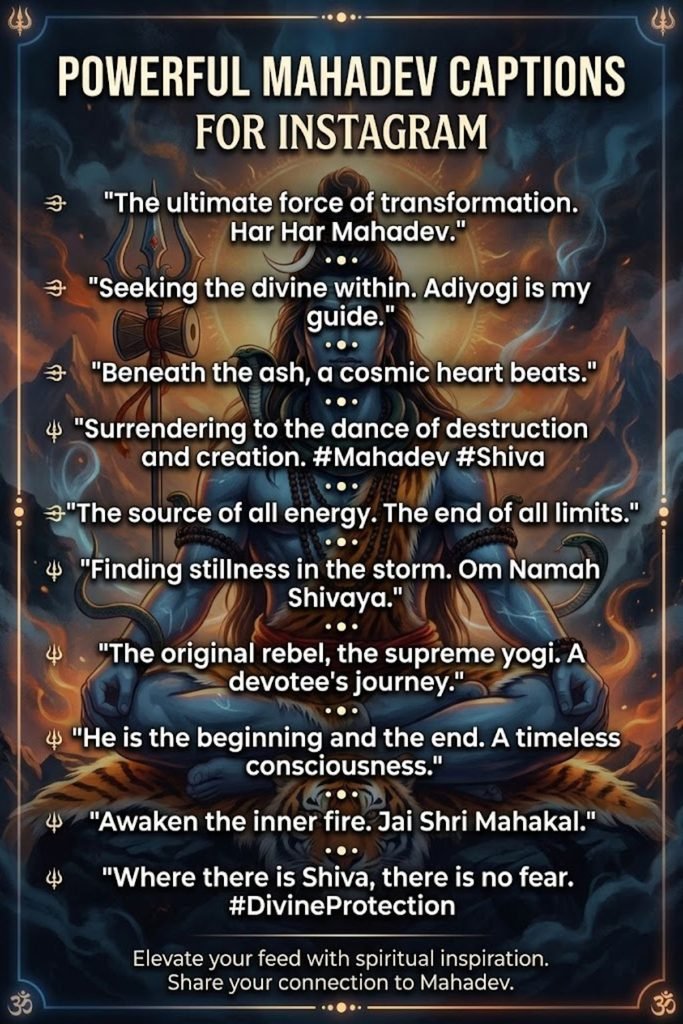 Powerful Mahadev Captions for Instagram in English