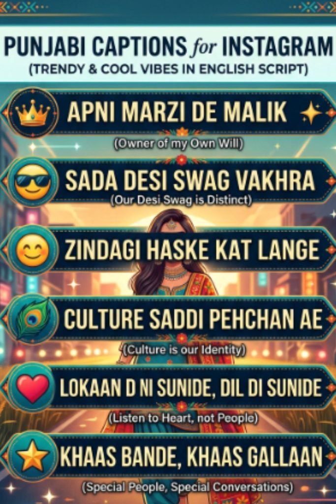 Punjabi Captions for Instagram English