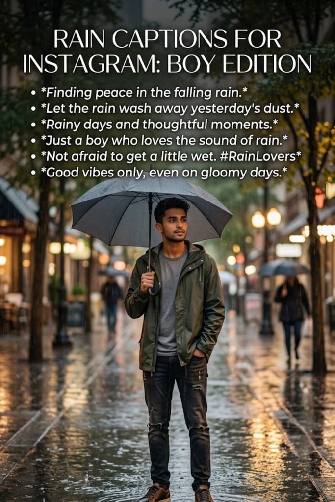Rain Captions for Instagram Boys 🧑