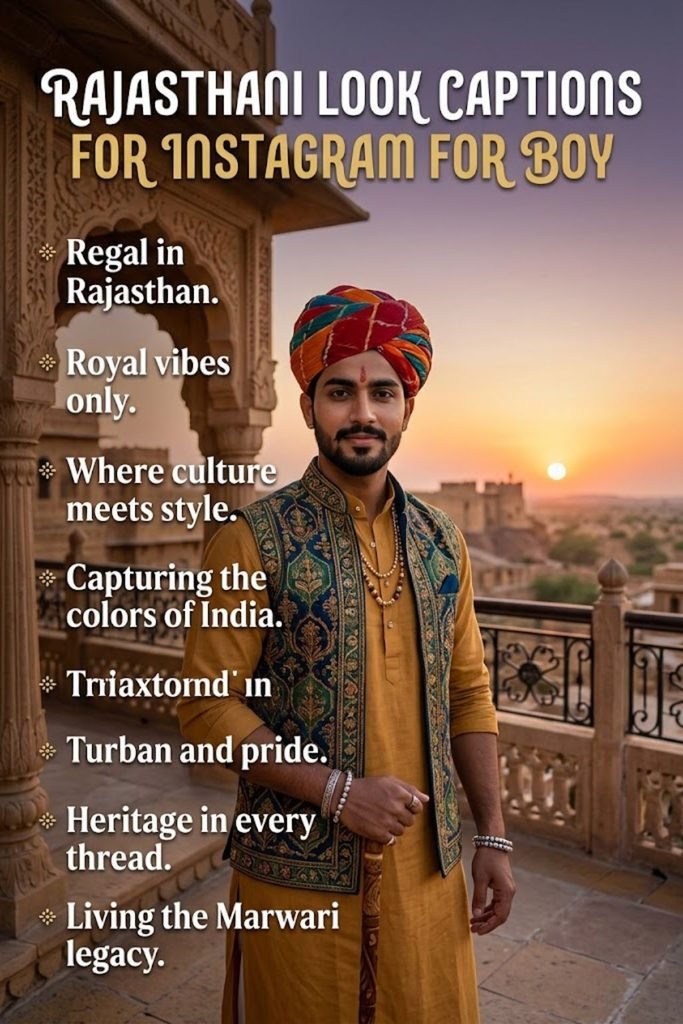 Rajasthani Look Captions for Instagram for Boy