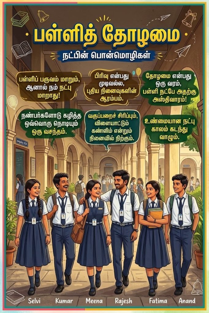School Friendship Quotes in Tamil 🎒
