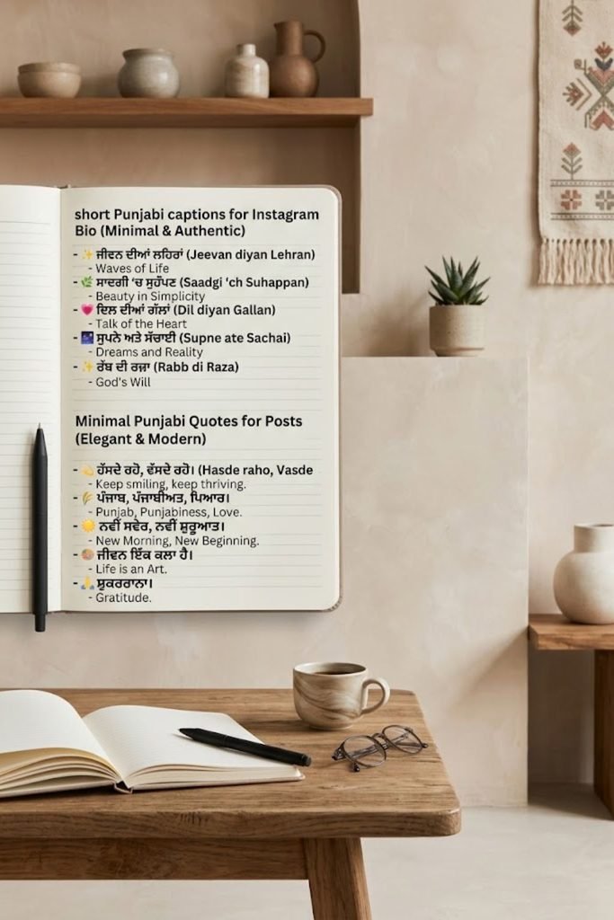 Short Punjabi Captions for Instagram Bios & Minimal Posts
