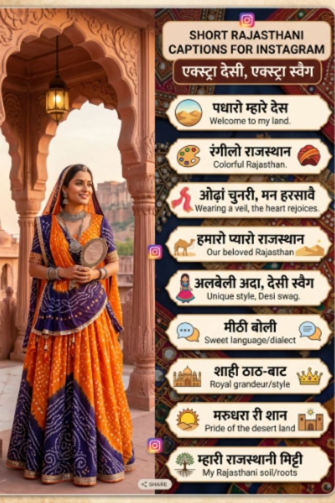 Short Rajasthani Captions for Instagram
