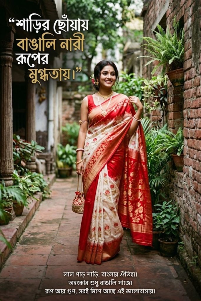 Short saree captions bengali