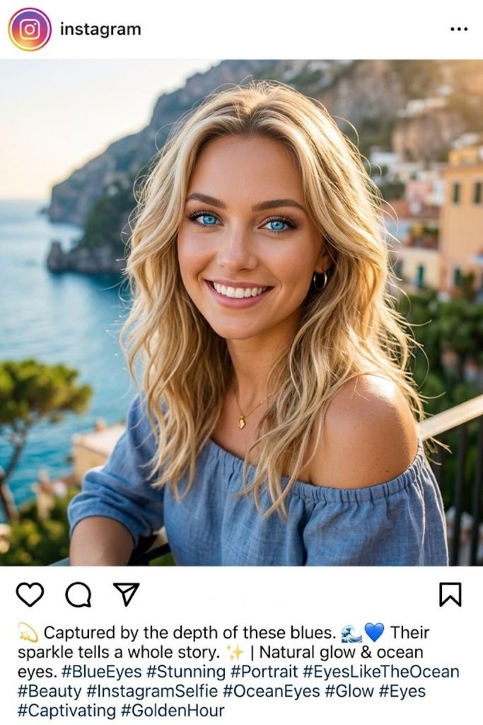 Stunning Blue Eyes Captions for Instagram Highlighting Beauty