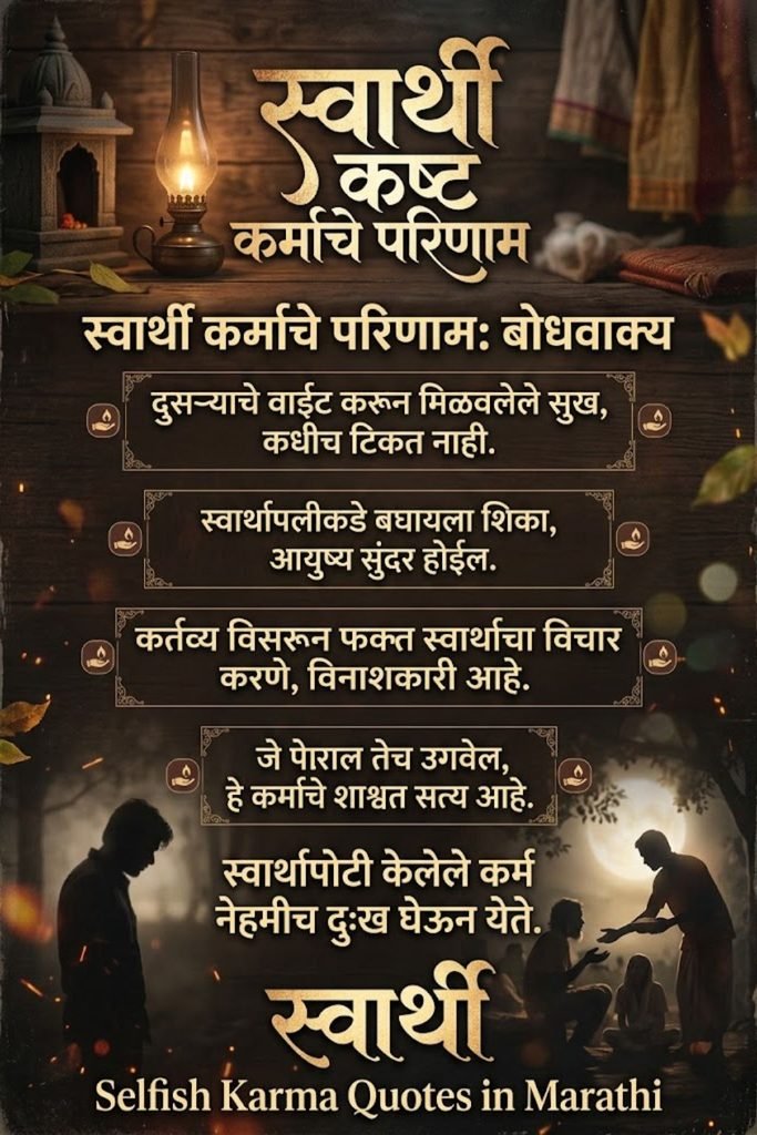 स्वार्थी Selfish Karma Quotes in Marathi