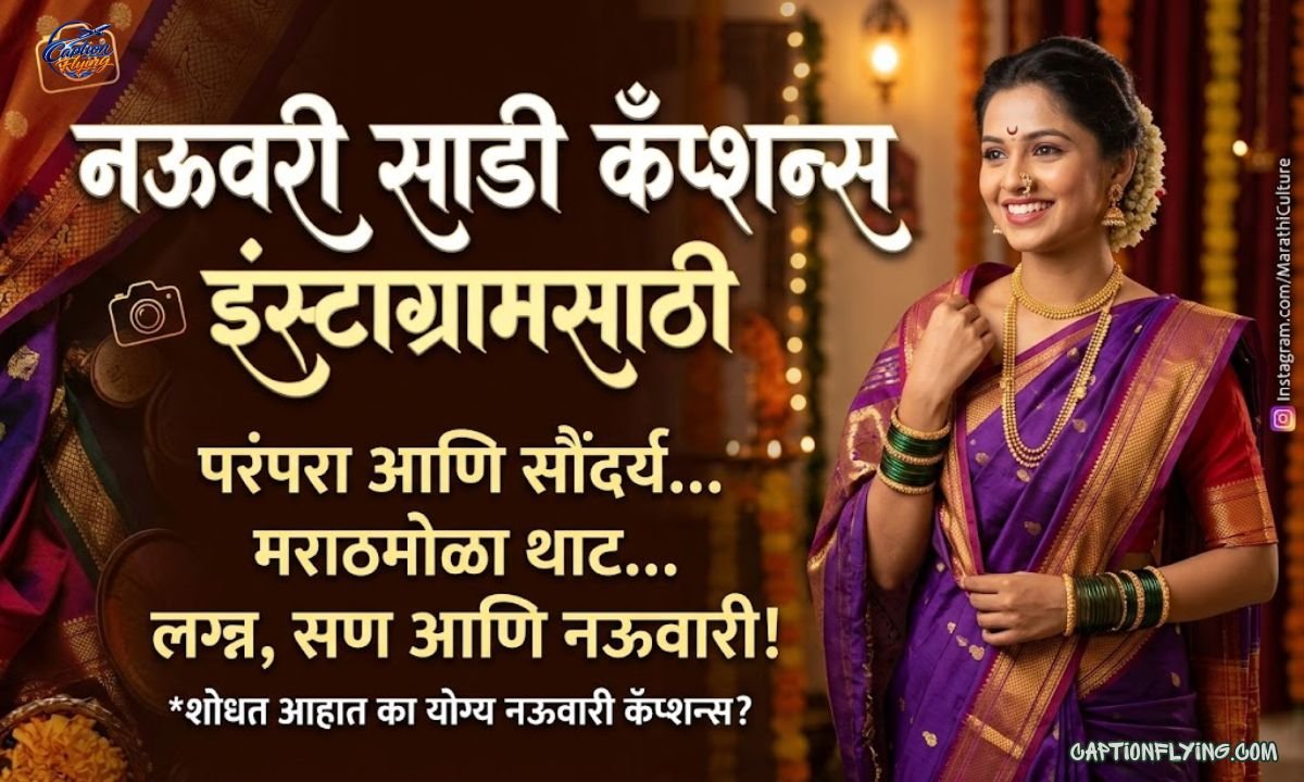 250+ Best Nauvari Saree Captions for Instagram in Marathi | सुंदर, पारंपरिक, मराठमोळ्या, स्टायलिश & नऊवारी साडी कॅप्शन्स