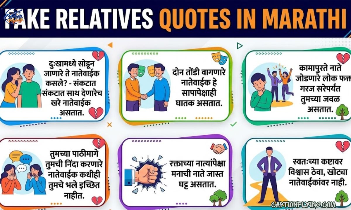 250+ Best Fake Relatives Quotes in Marathi | स्वार्थी नातेवाईक, खोटे नाते & मतलबी लोकांवर सुविचार