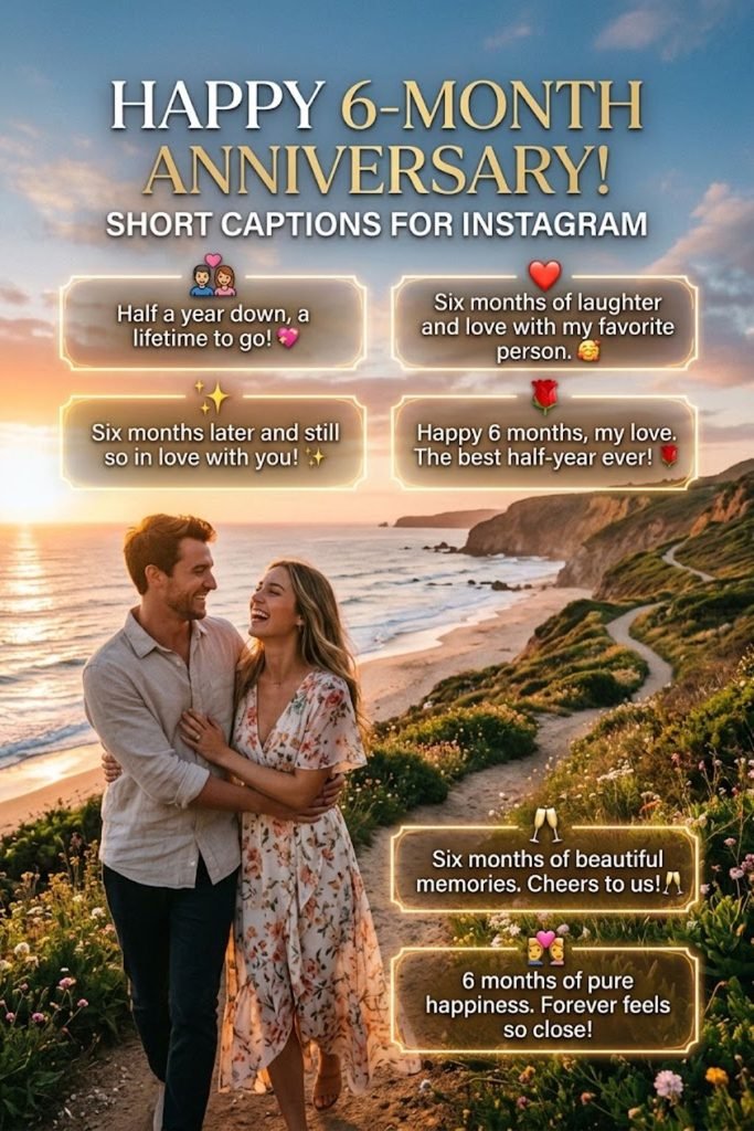 6-Month Anniversary Short Captions for Instagram