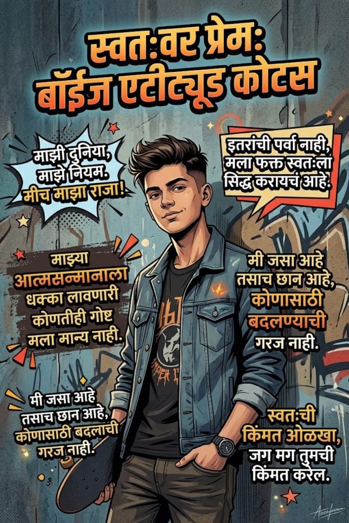 Attitude Status Self Love Quotes in Marathi