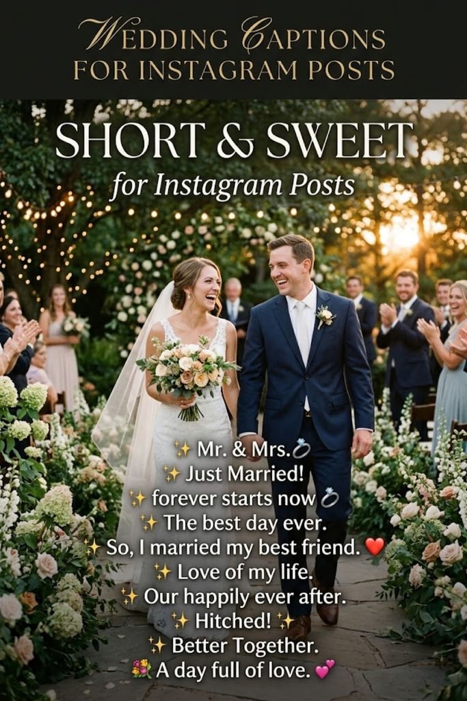Short & Sweet Wedding Captions for Instagram Posts
