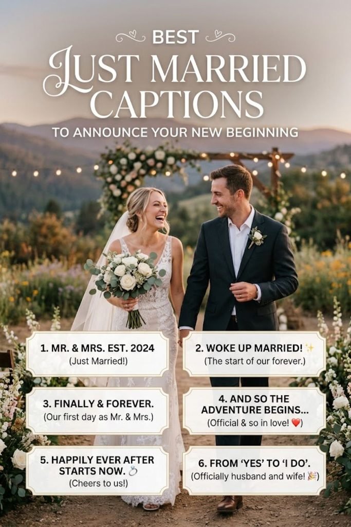 Best Just Married Captions to Announce Your New Beginning