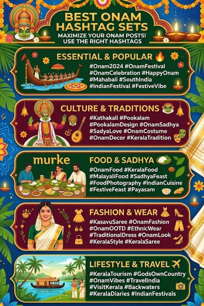 Best Onam Hashtag Sets