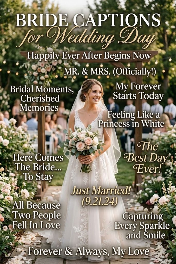 Bride Captions for Wedding Day