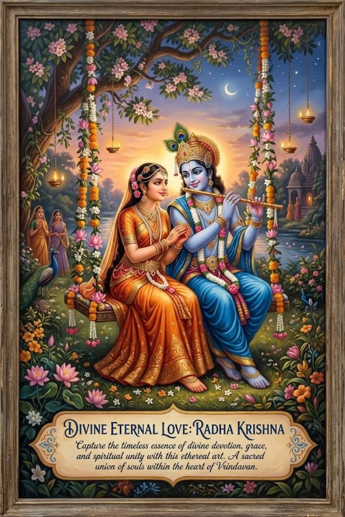Caption for Radha Krishna Paintings