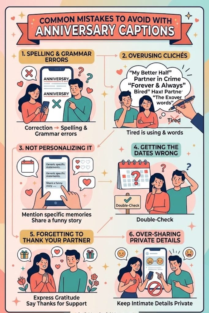 Common Mistakes to Avoid With Anniversary Captions