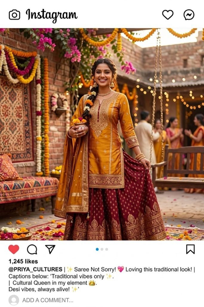 Cute Traditional Outfit Captions for Instagram