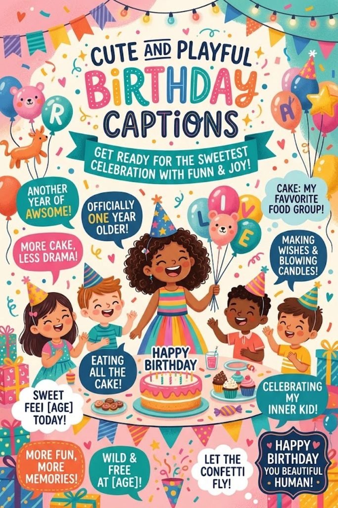 Cute and Playful Birthday Captions