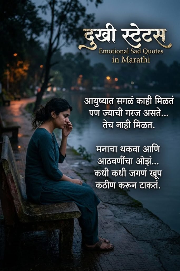 दुखी स्टेटस Emotional Sad Quotes in Marathi