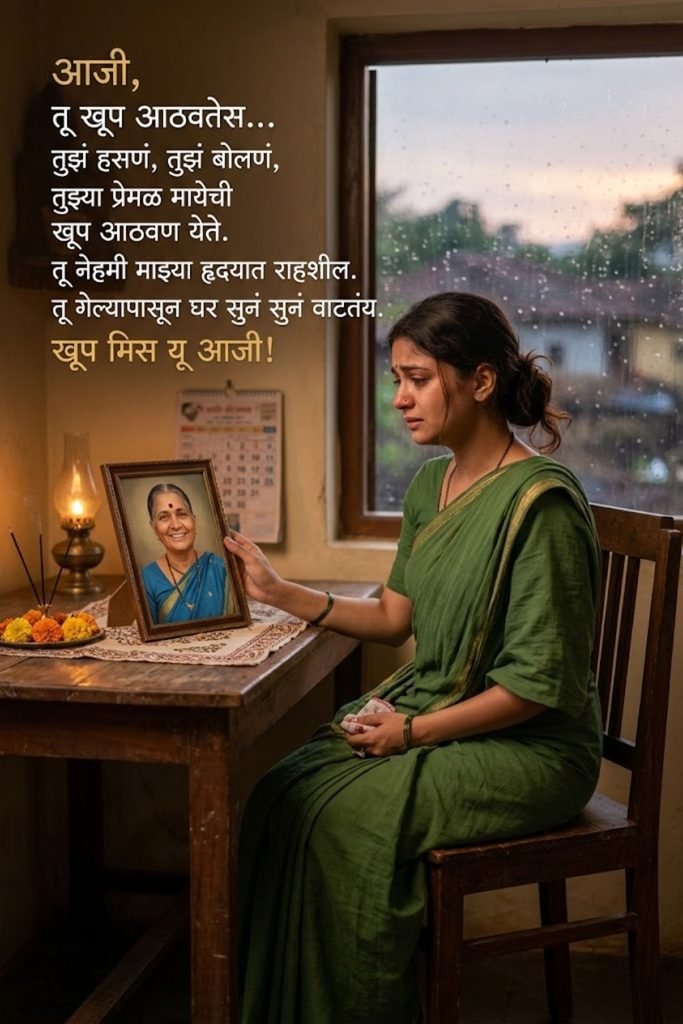 Emotional Miss You Aaji Quotes in Marathi