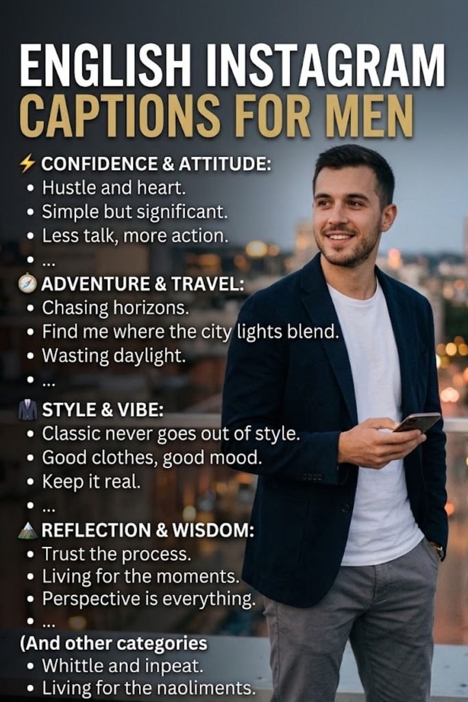 English Instagram Captions for Men