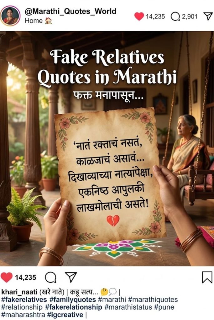 Fake Relatives Quotes in Marathi for Instagram