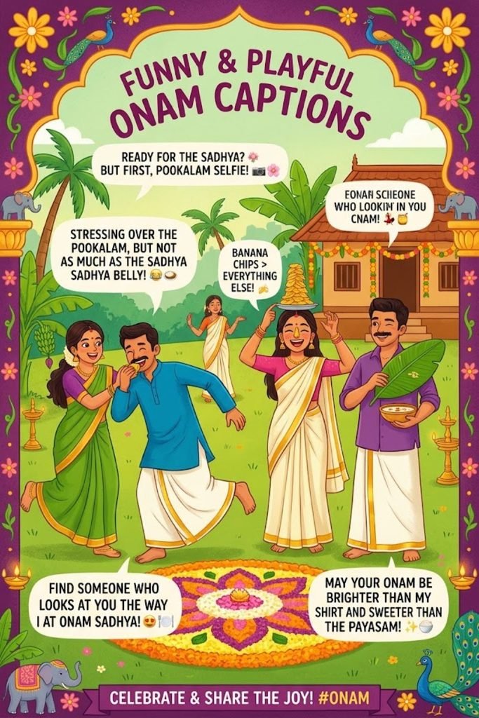 Funny & Playful Onam Captions