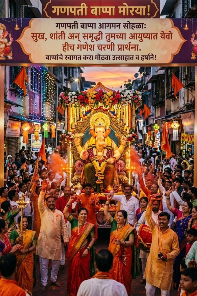 Ganpati Bappa Aagman Quotes in Marathi