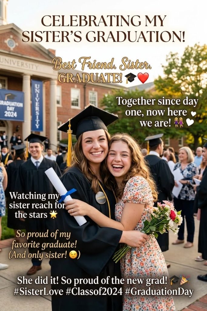 Graduation Captions With Sister
