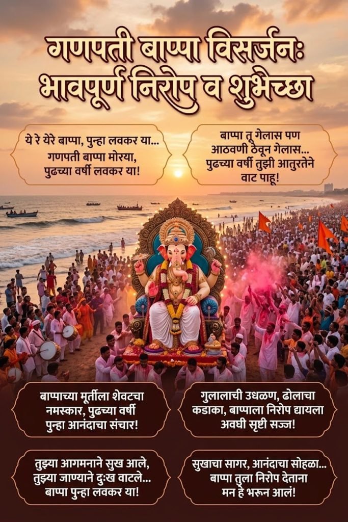 Ganpati Bappa Visarjan Quotes in Marathi