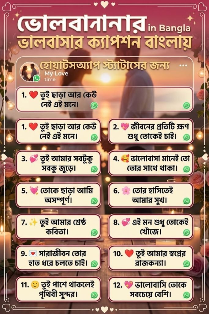 Love Captions in Bangla for WhatsApp Status