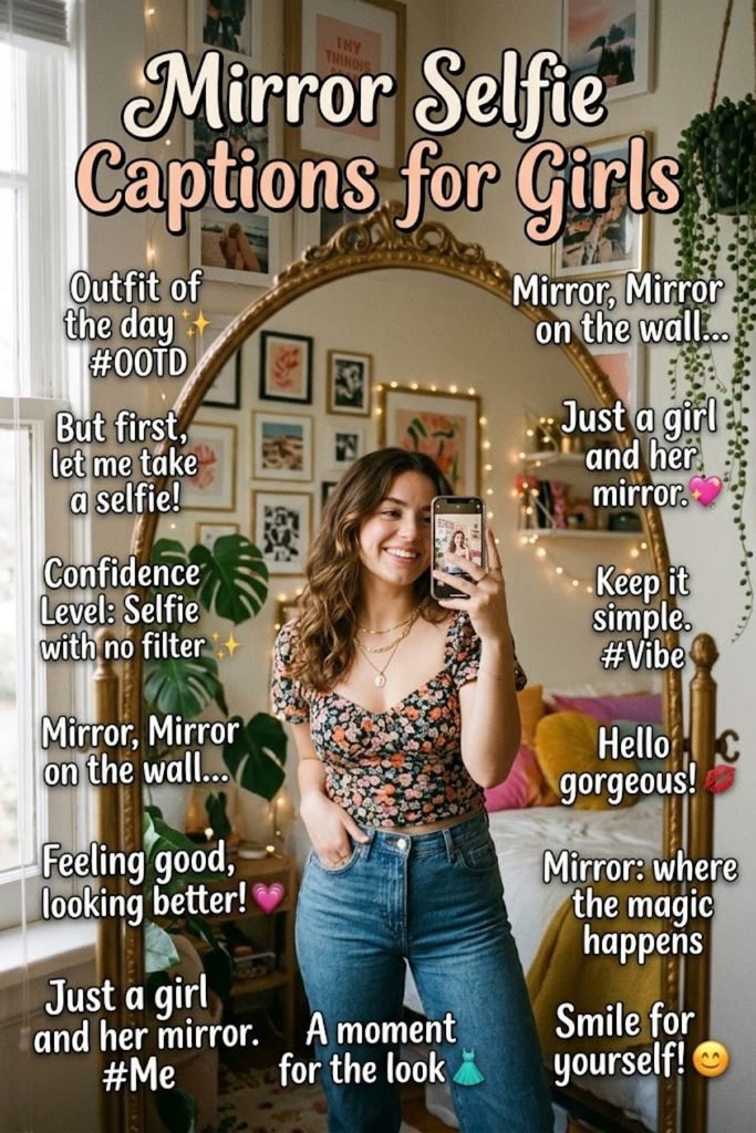 Mirror Selfie Captions for Girls