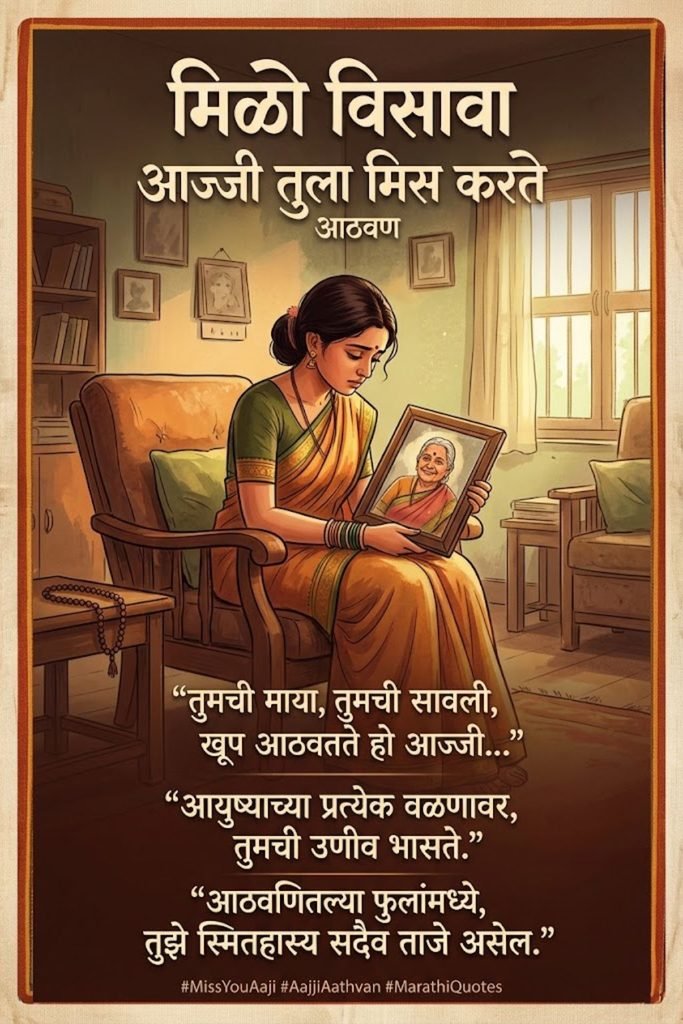 Miss You Aaji Quotes in Marathi