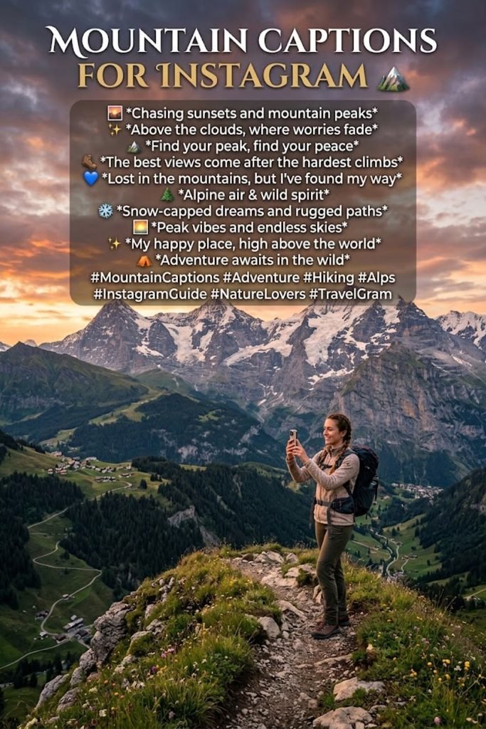 Mountain Captions for Instagram ⛰️