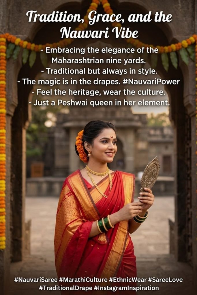 Nauvari Saree Caption for Instagram in English