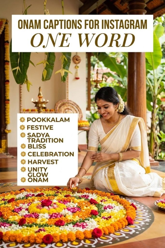 Onam Captions for Instagram One Word
