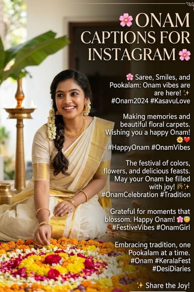Onam Captions for Instagram for Girl