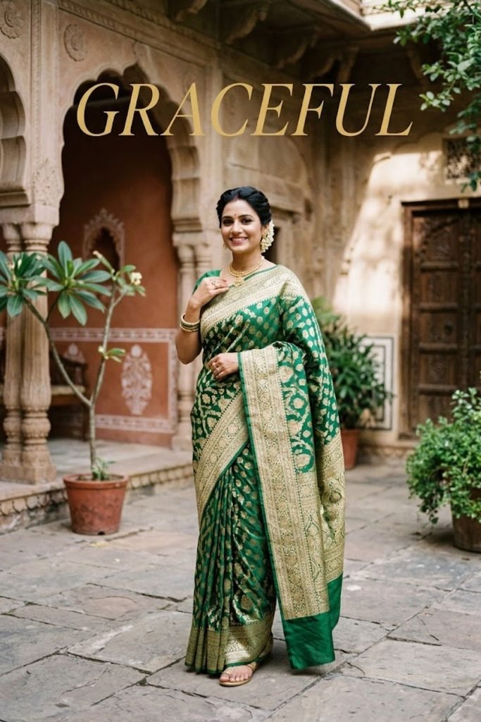 One Word Saree Caption in English