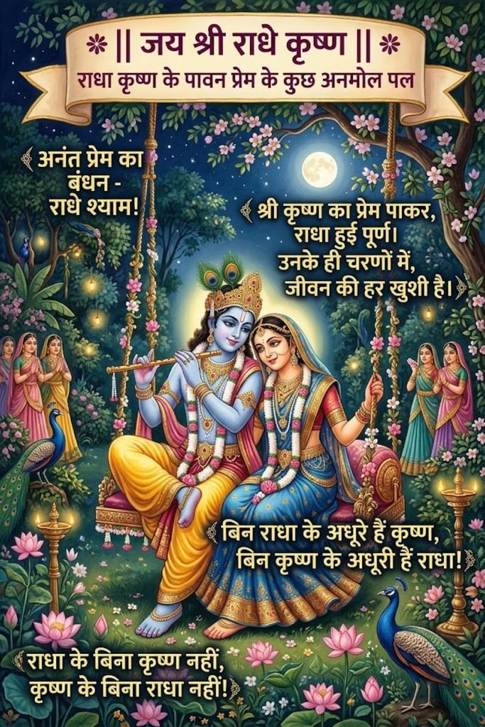Radha Krishna Captions in Hindi (with English Meaning)