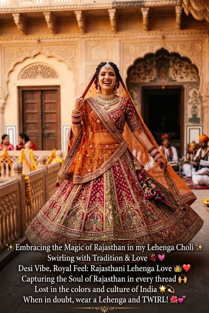 Rajasthani Lehenga Choli Captions for Instagram
