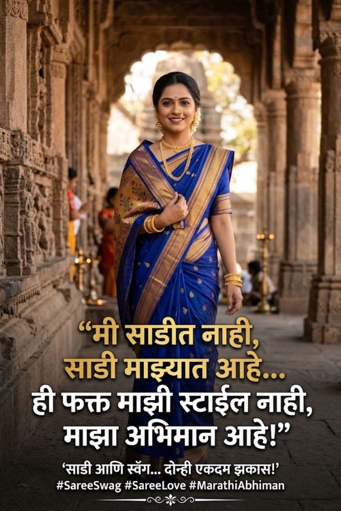 Saree Caption in Marathi Attitude
