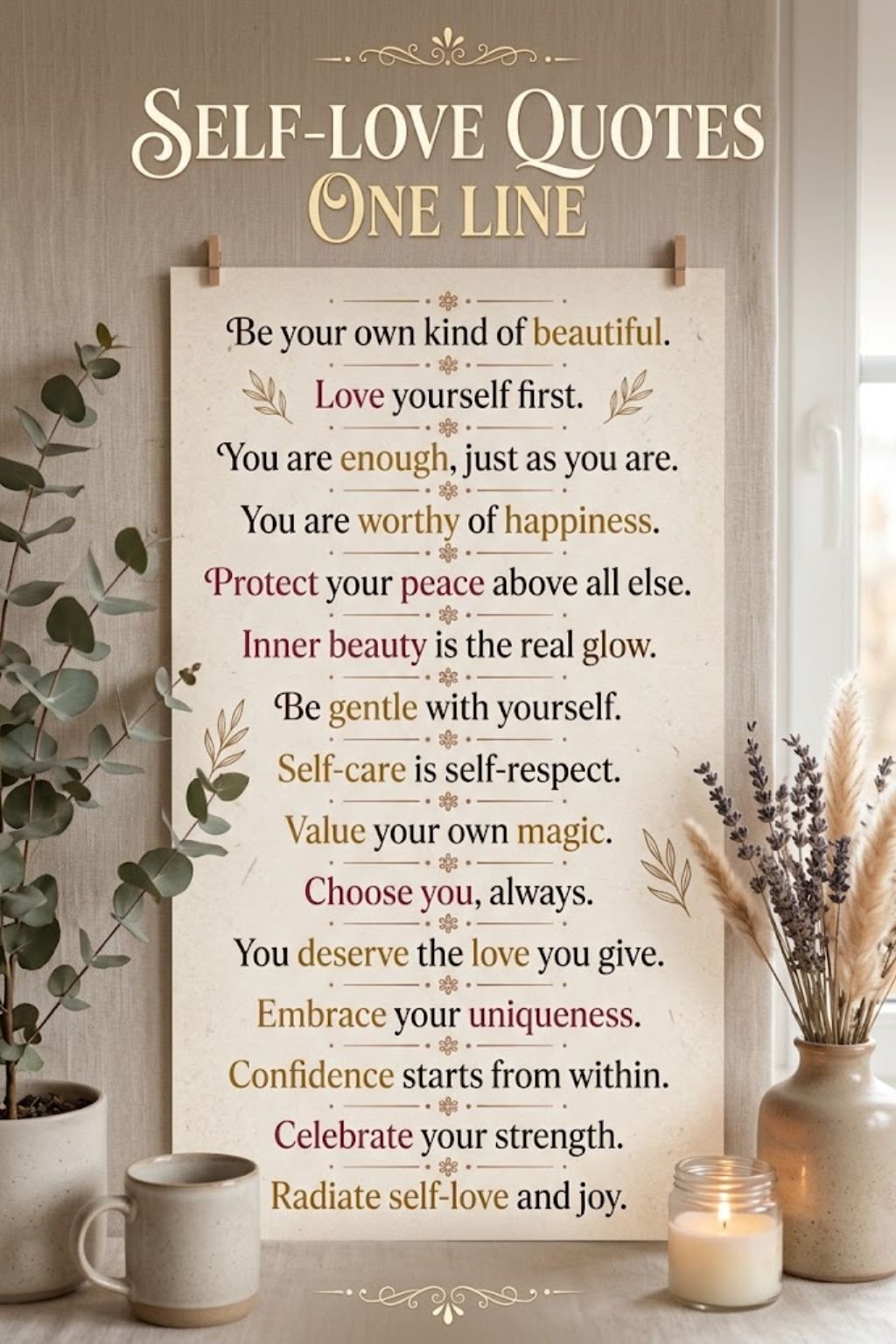 Self Love Quotes One Line