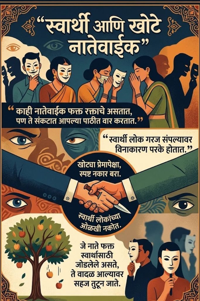 Selfish Quotes Fake Relatives Quotes in Marathi