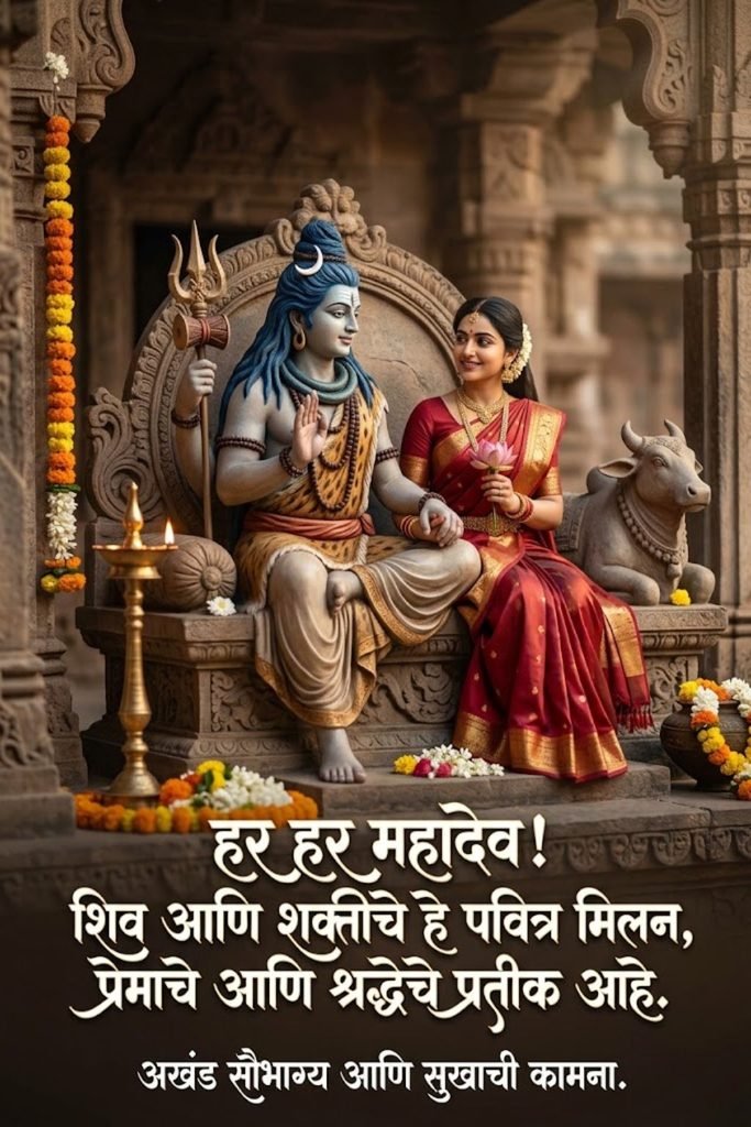 Shiv Parvati Caption in Marathi