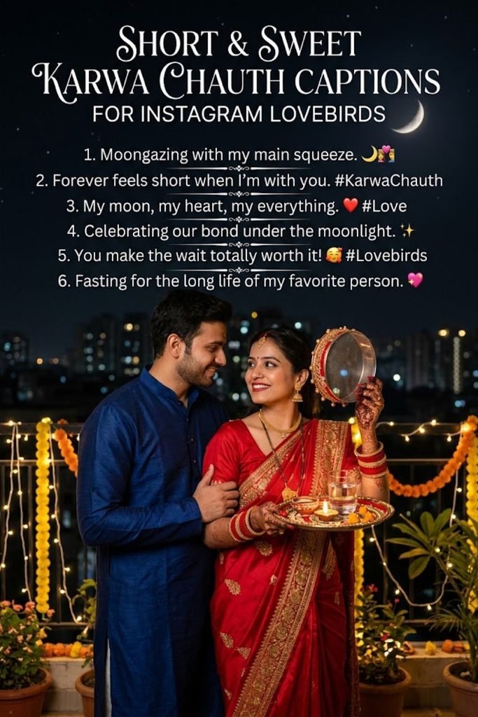 Short And Sweet Karwa Chauth Captions For Instagram Lovebirds