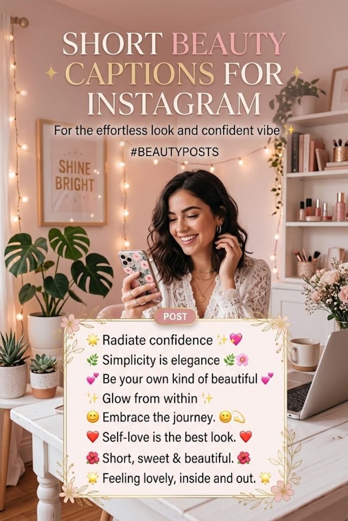 Short Beauty Captions for Instagram for Girl