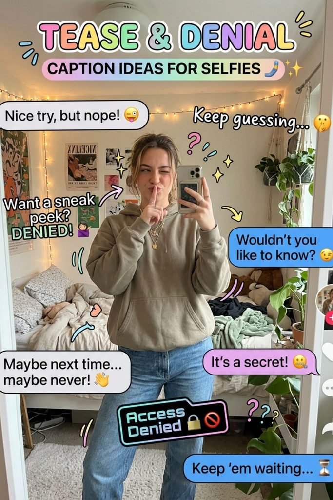 Tease Denial Captions for Selfies