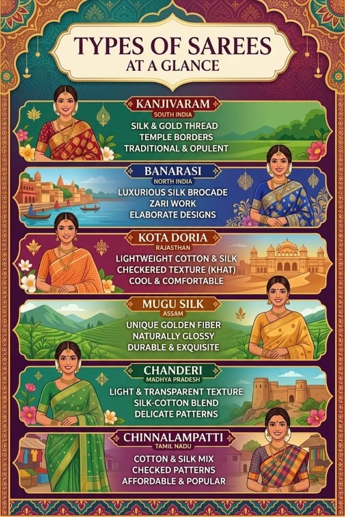 Types of Sarees at a Glance
