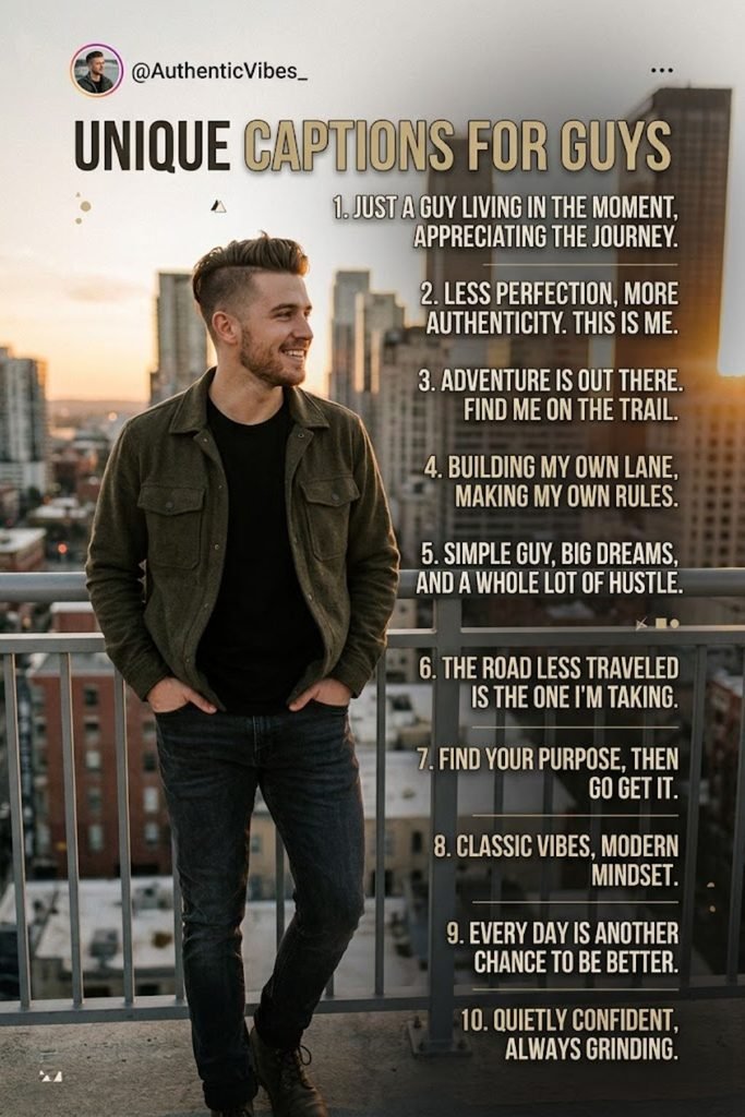 Unique Captions for Instagram for Guys