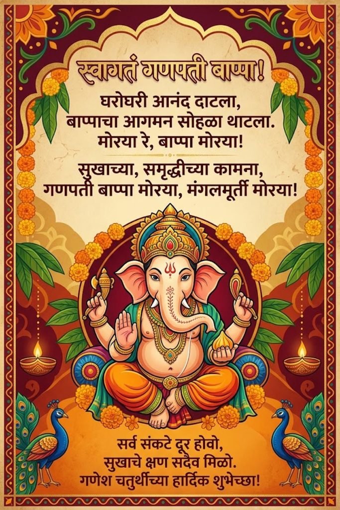 Welcome Ganpati Bappa Quotes In Marathi